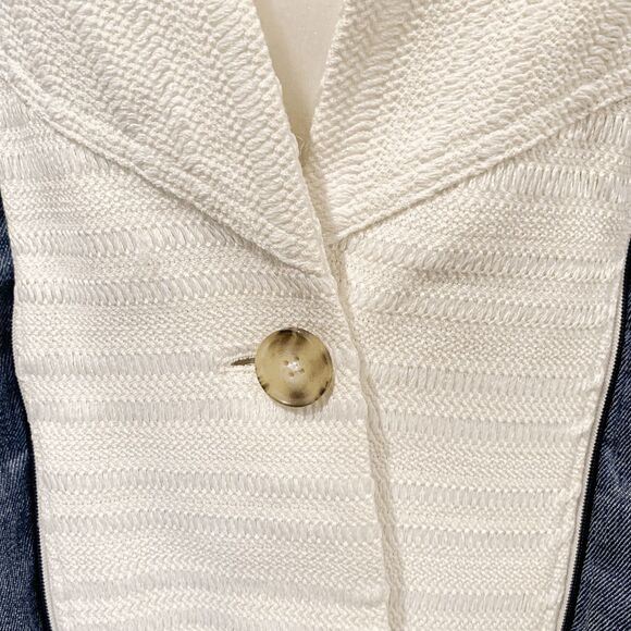 Veronica Beard Orchid Chambray Upcollar Blazer Jacket Size 6 w/ Dickey Insert - Picture 5 of 13